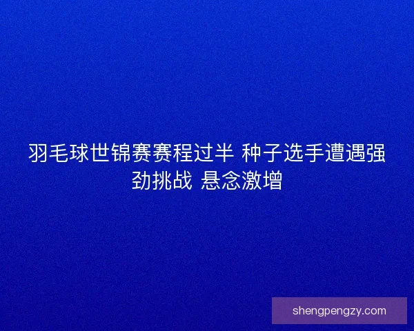 羽毛球世锦赛赛程过半 种子选手遭遇强劲挑战 悬念激增