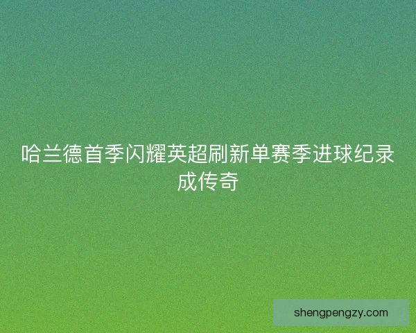 哈兰德首季闪耀英超刷新单赛季进球纪录成传奇